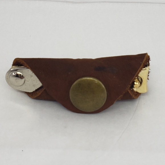 Rustic Leather Nail Clipper Keychain Carry Travel Secure Snap Handmade - Picture 3 of 6